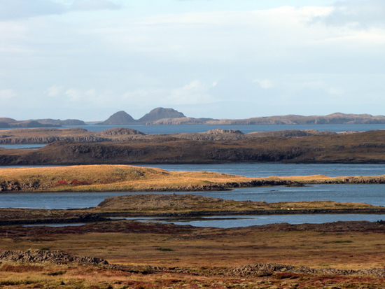 Blick auf die Bucht Breidafjördur