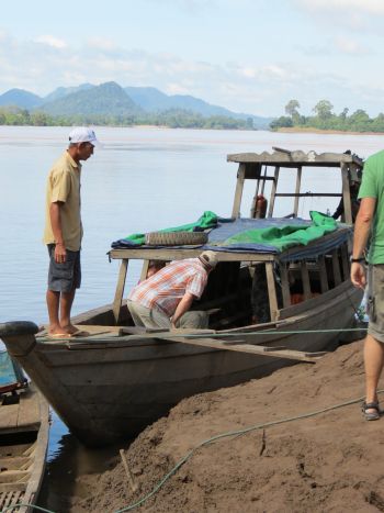 unser Boot fr die Mekongfahrt