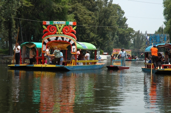 Boote in Xochimilco