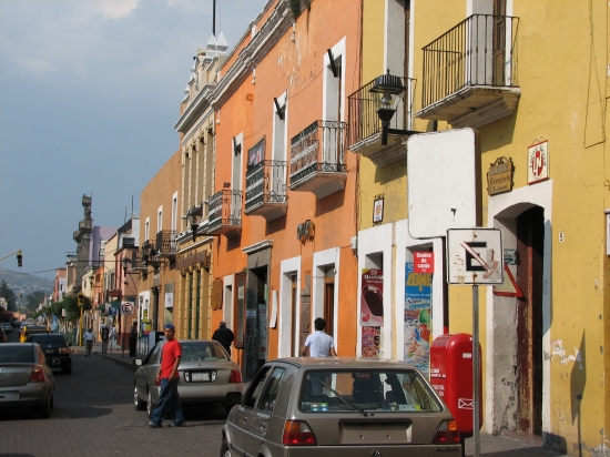 bunte Häuser in Tlaxcala