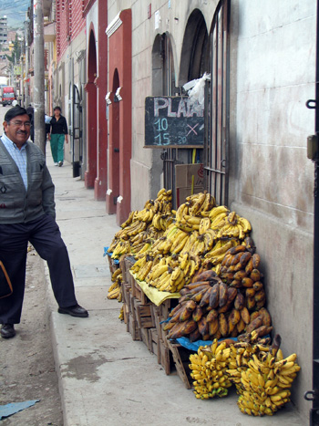 Bananenstand am Strassenrand