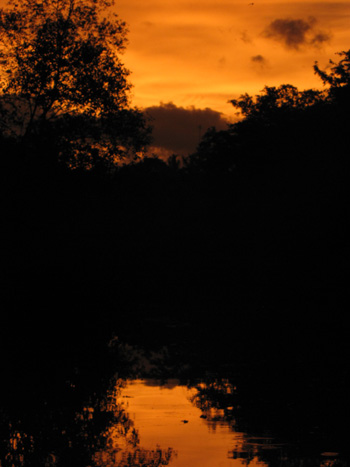 Sonnenuntergang am Mekong